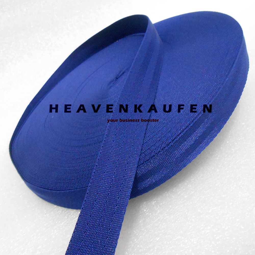 Webbing Lebar 2,5 cm Motif Seatbelt Warna Biru Navy Dongker Murah Meteran