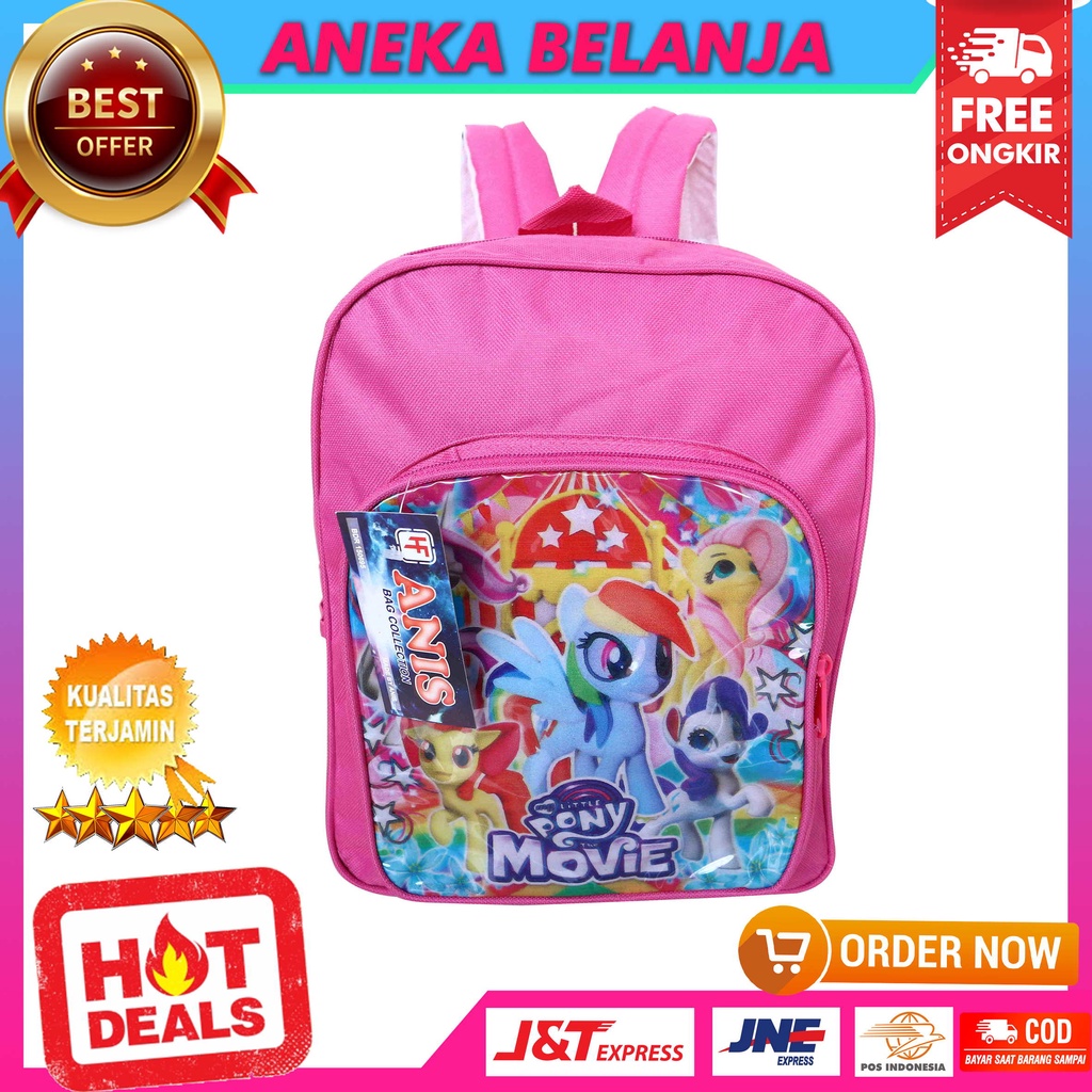 Tas Ransel Sekolah / Piknik / Outdoor Anak Perempuan Tas Bahu Karakter Frozen Lol Little Pony Shopies