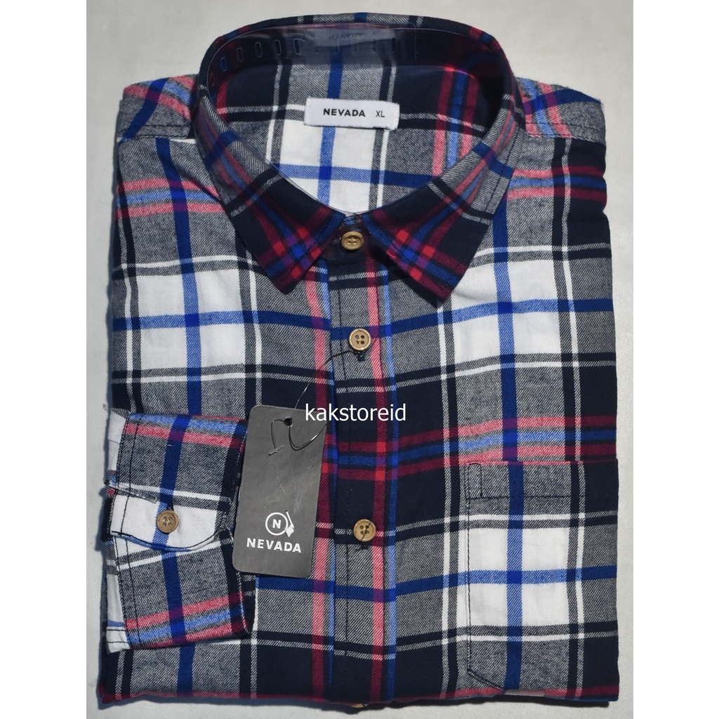 Kemeja Pria Nevada Navy Lengan Panjang OWE 183 ORIGINAL
