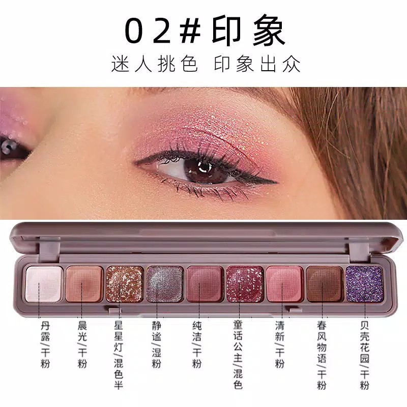 LAMEILA Eyeshadow palet 9 warna Eyeshadow shimmer lameila