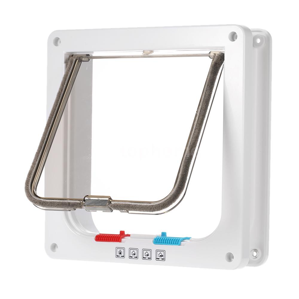 Dog Door Small Middle 4 Way Locking Cat Flap Wall Mount Pet Door