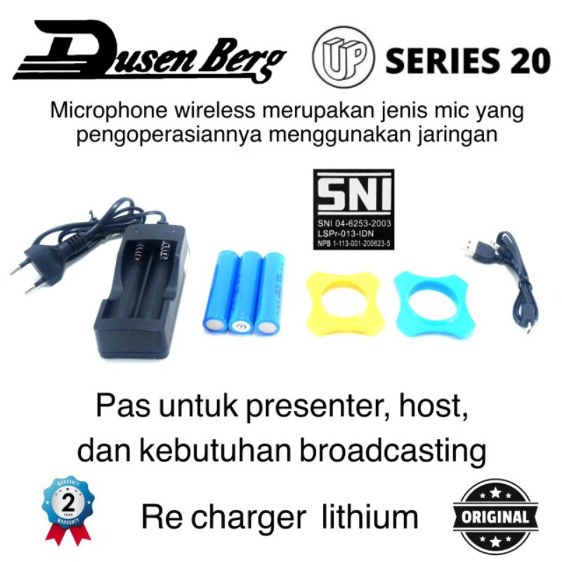 2 Mic Wireless DUSENBERG Series 20 Mic Bluetooth Bisa Charger- Garansi