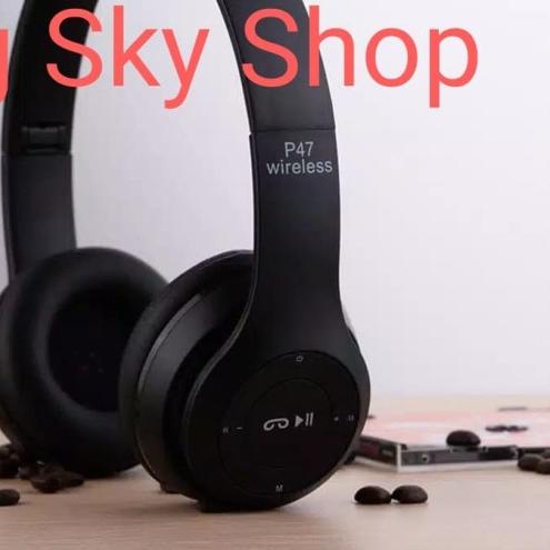 P47 Headset Bluetooth Wireless P47 5.0+EDR - Hitam