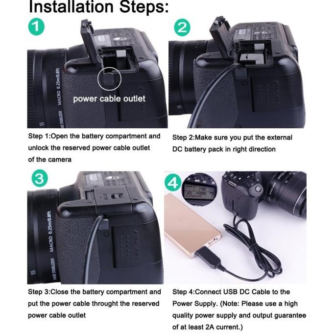 Battery Dummy Lp-E8 Usb For Canon (Eos 550D, 600D, 650D, 700D, X4)