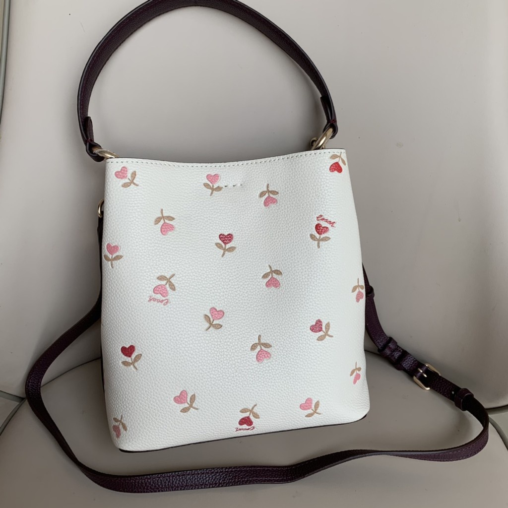 TAS WANITA SELEMPANG BUCKET BAG CH 2811 HEART LOVE IMSDB FLOWER TOWN SMALL