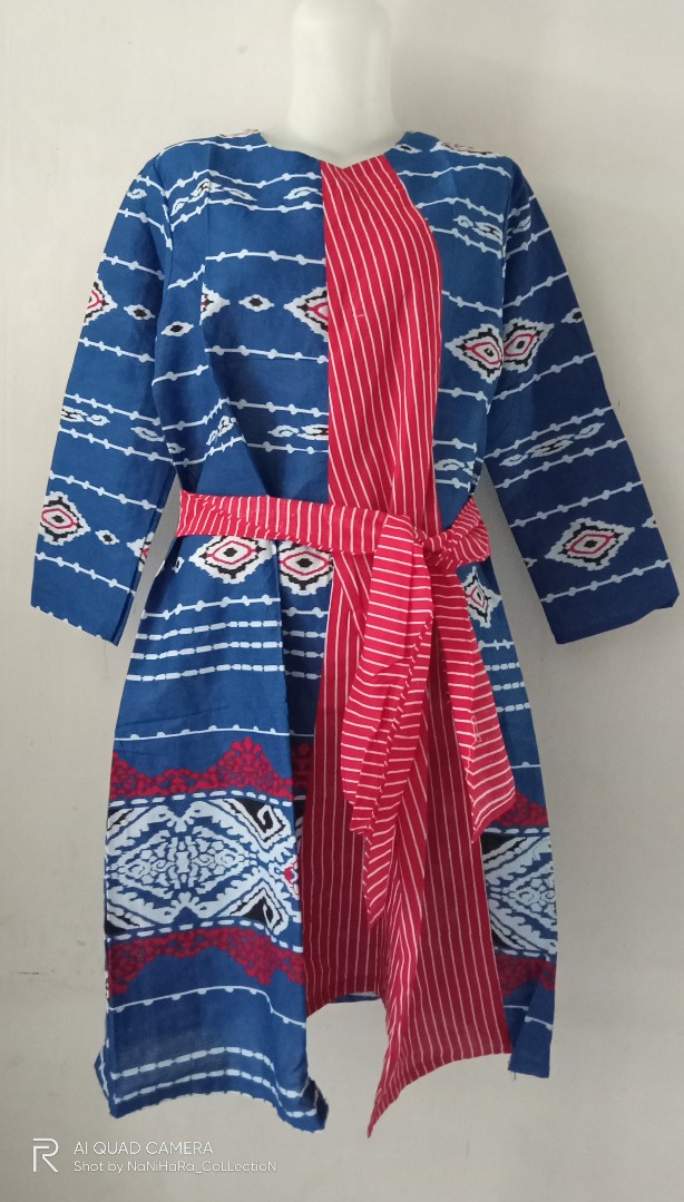 Tunik Kombi Salur Faresa Atasan Batik Kerja Modern Kasual Elegan