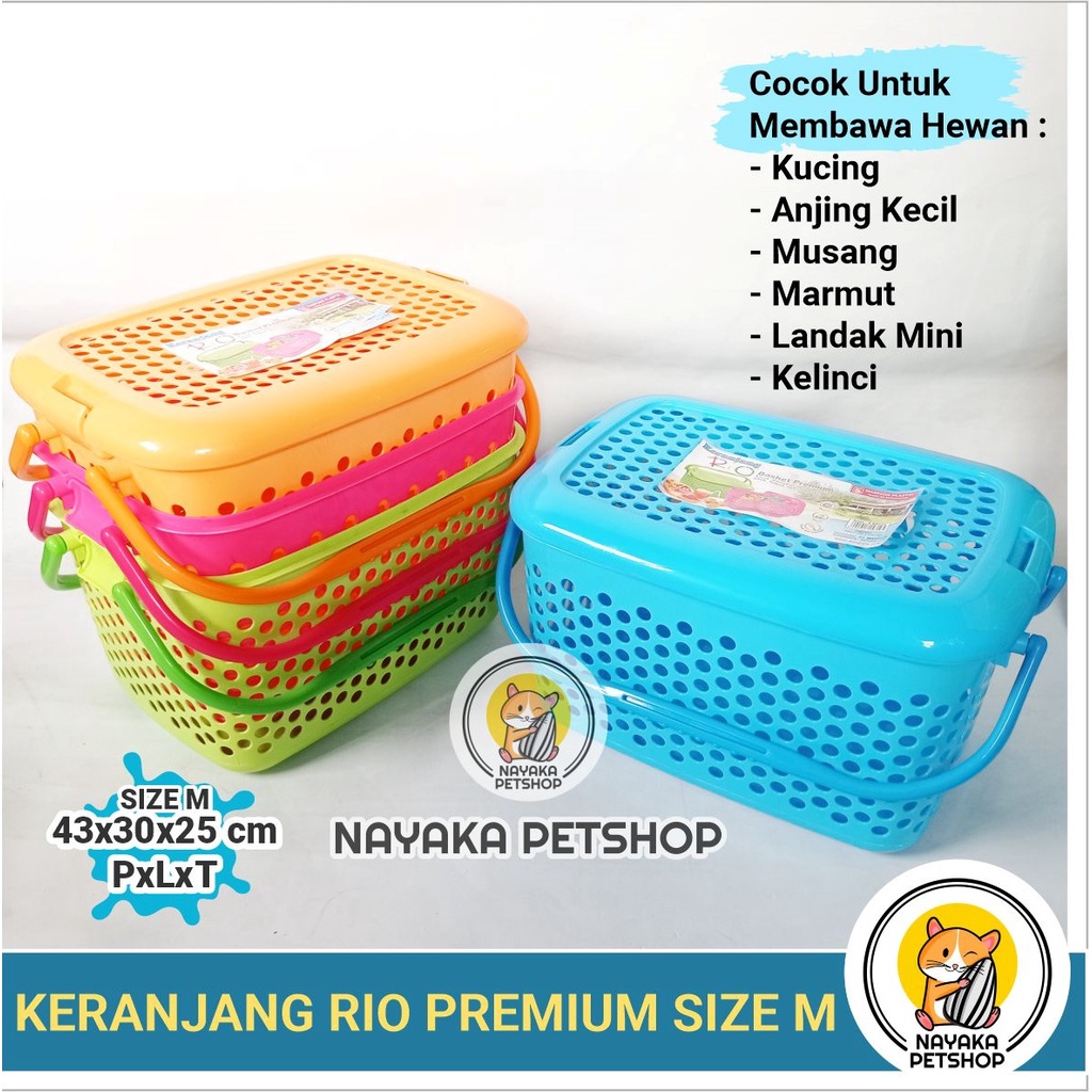 Size M Keranjang Kucing Rio Premium Pengganti Pet Cargo Pet Carrier Kelinci Musang Kitten Hewan