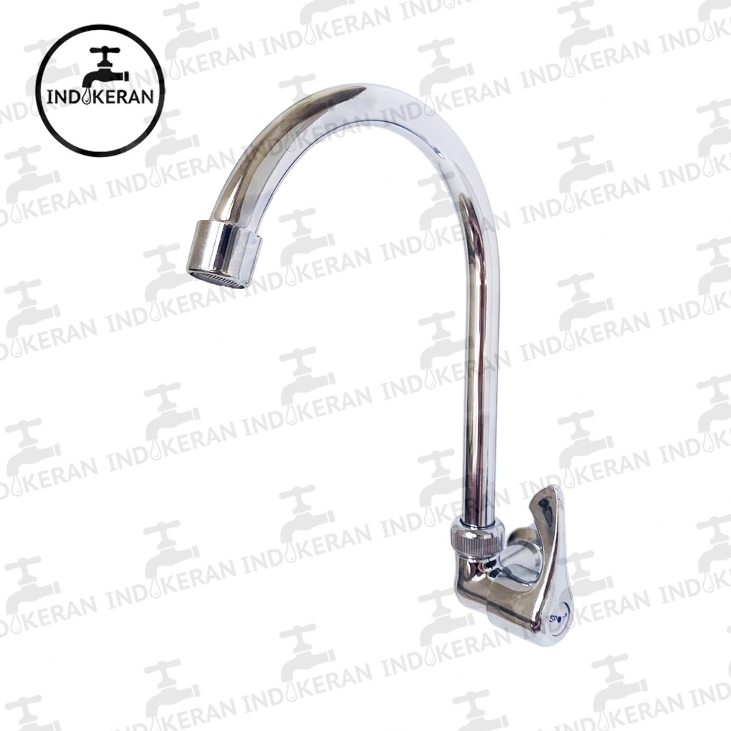 INDOKERAN - Kran Angsa Dapur Cuci Piring Chrome - 1/2 Inch - High Quality