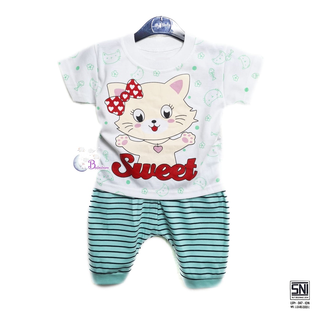 BAJU BAYI PEREMPUAN SETELAN ANAK CEWE HARGA GROSIR STELAN CEWEK SWEET KUCING