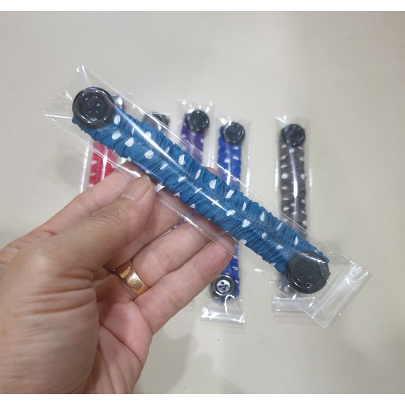 KEMASAN PLASTIK MIKA SATUAN MOTIF POLKADOT KONEKTOR MASKER KAIN