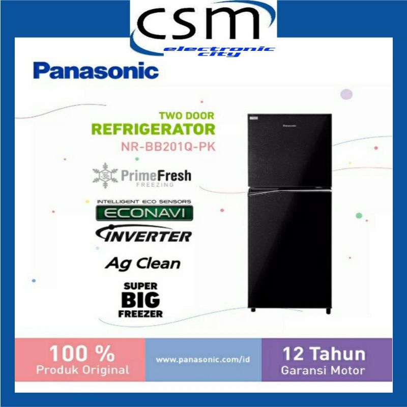 PANASONIC NR-BB201Q-PK Kulkas 2 Pintu NRBB201Q-PK 197 L GARANSI RESMI