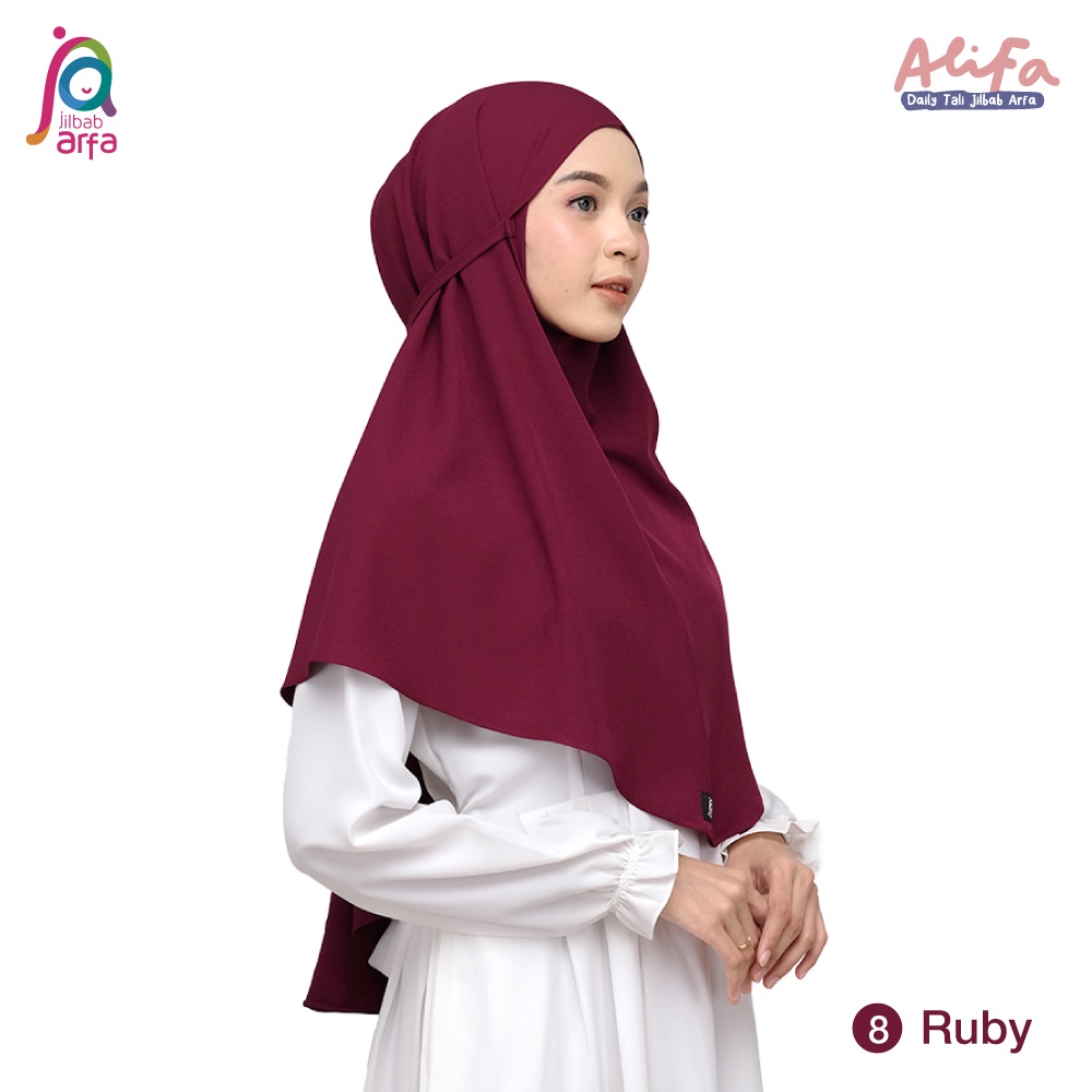 Jilbab Arfa Instan Alifa Ruby - Bergo Maryam Tali Non Pet