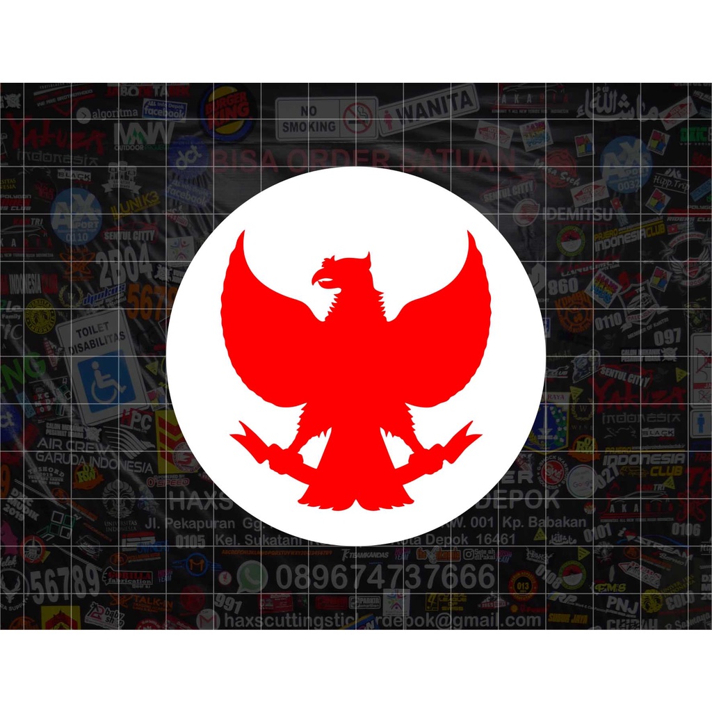 Cutting Sticker Garuda Merah Putih V.2 Ukuran 8 Cm Untuk Mobil Motor