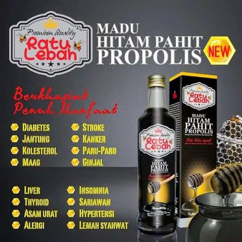 Madu Hitam Pahit Ratu Lebah Plus Propolis ORIGINAL