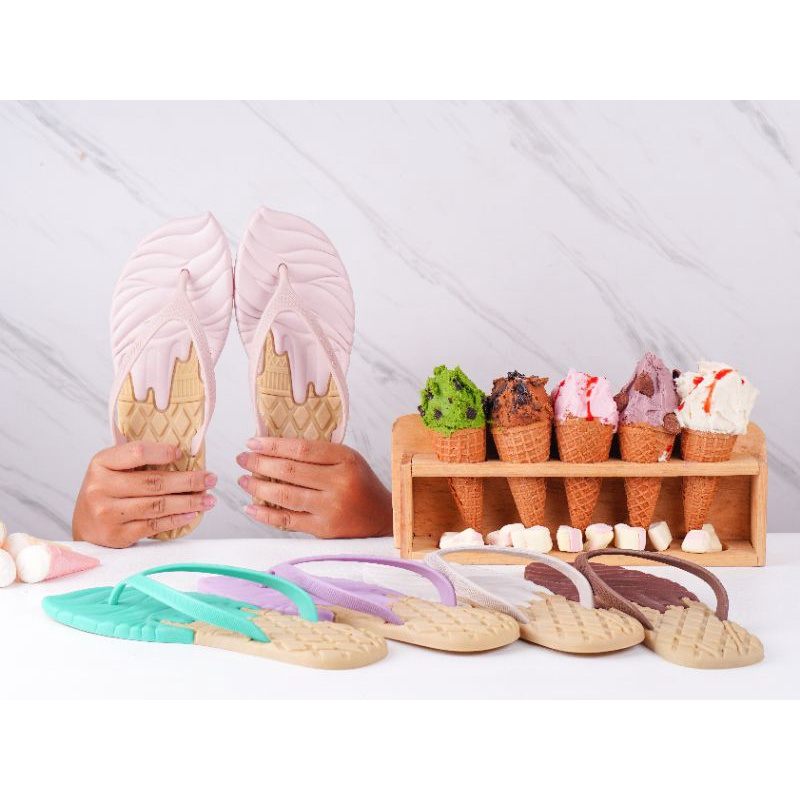 Sandal Jepit Wanita Model Blackpink Ice Cream Sendal Jepit Andin terbaru Sandal Havana Ice Cream