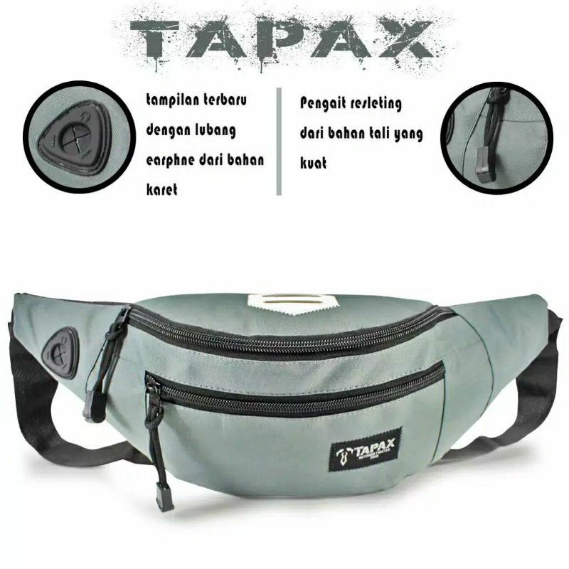 Tas Pinggang Pria Waistbag Cowok Tapax Model Oval Premium (COD)