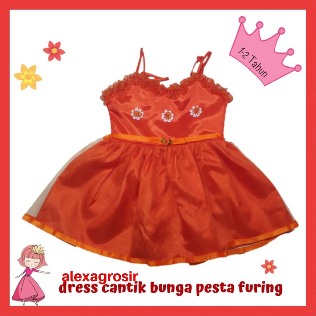 DRESS ANAK CANTIK FURING 1-2 TAHUN -ALEXAGROSIR