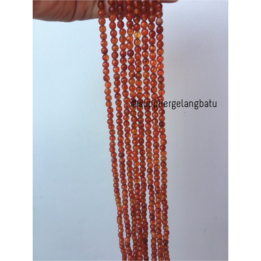 Batu Carnelian Orange 6mm CUTTING natural oren bahan premium alam akik manau manao gingga casual