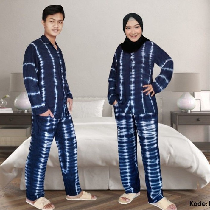 Setelan Pajamas tye die lengan panjang UK-XXL | Baju tidur | Pakaian Wanita murah | piyama