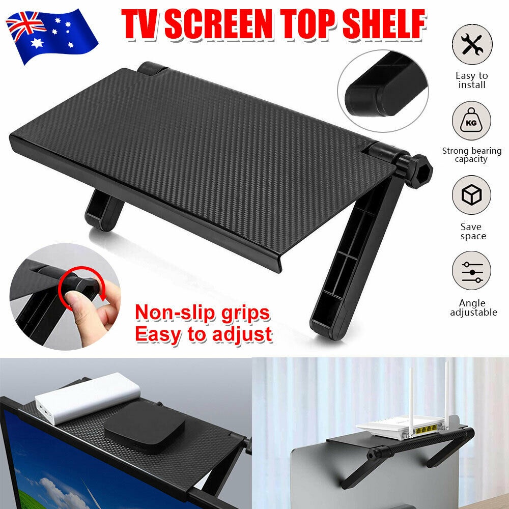 Folding Monitor Rak Atas Rak Tempat Modem Wifi Remote TV Tatakan Meja Screen Top Shelf