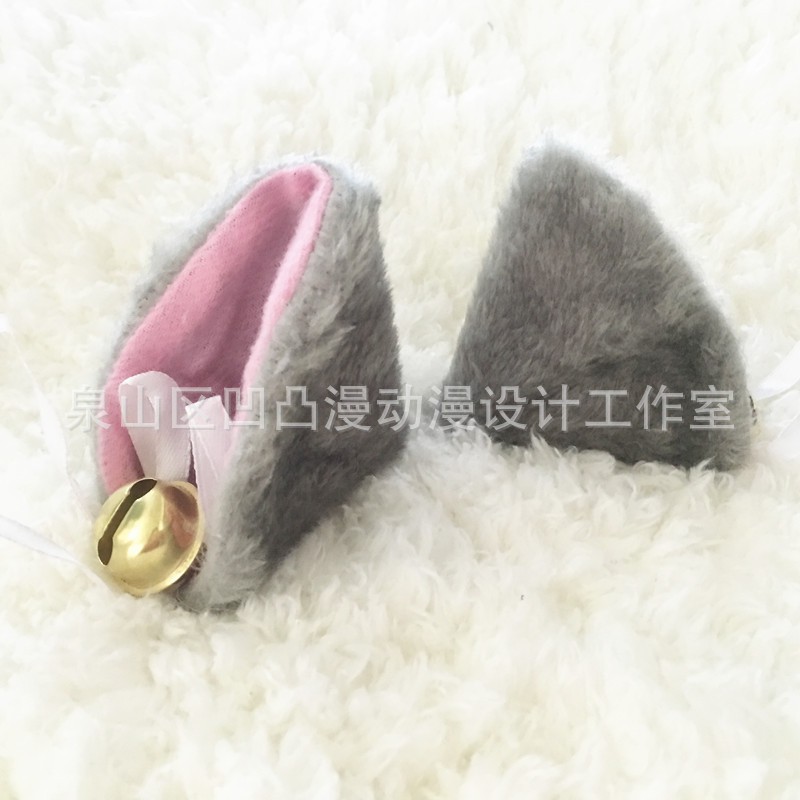 HPNK kawaii nekomimi jepit kuping kucing neko cat hairpin black white gray