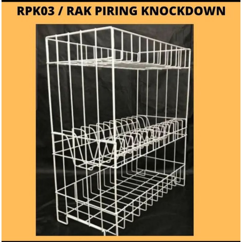rak piring + gelas susun 3 / rak piring portable / rak piring susun 3 RPK-03
