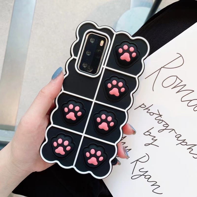 CAT PAW POP IT UP CASE OPPO Y83 Y81 A3s A5s A7 F9 A9 A5 2020 A52 A92 A72 Iphone 12 PRO MAX 11 X XR 7