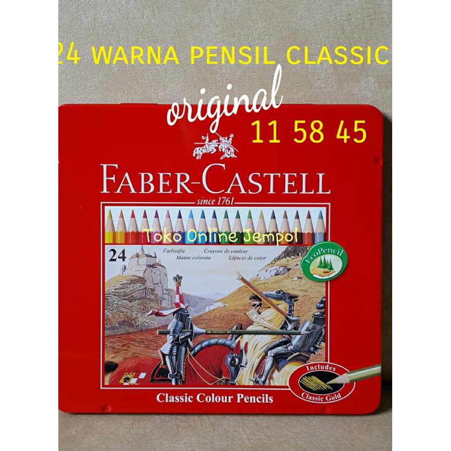 

ATK0111FC 24 warna Kaleng Classic Pencils 115845 Faber Castell pensil