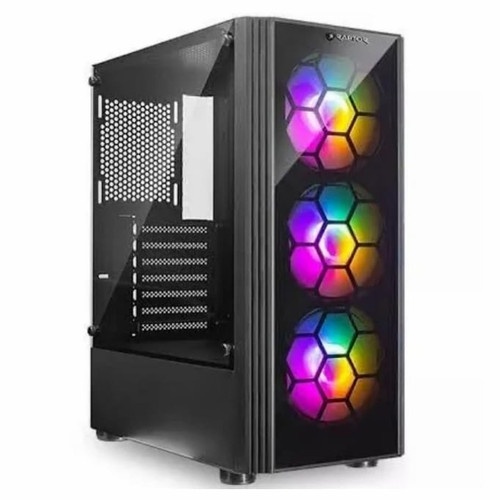 Casing Raptor Black Strike 1631 Free 3 Fan RGB ATX