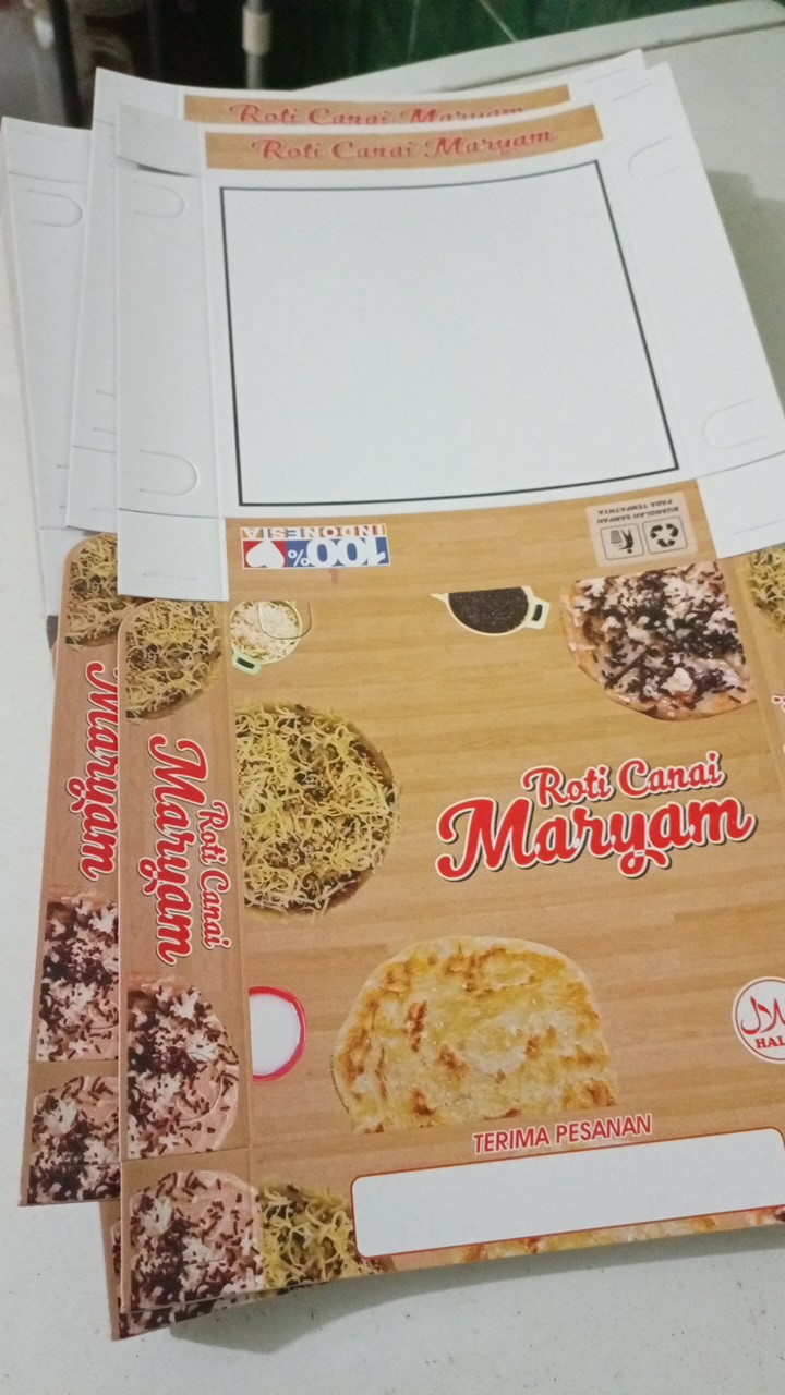 Dus Box Kemasan Roti Maryam, Kotak Roti Canai Maryam, Kemasan Roti