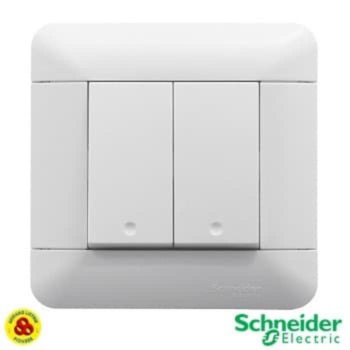 Schneider Saklar Seri 2 Gang Arcato E8132L1_WE 2 Gang 1 Way Putih