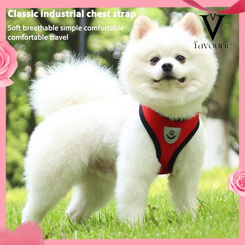 [COD]Pet Chest Back Leash Mesh Strip Reflektif Crossing Road Perlengkapan Hewan Peliharaan tahan aus-FA