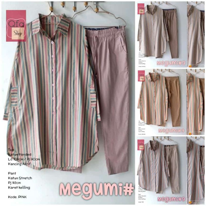 NEW MEGUMI#9 SETELAN CELANA WANITA BAJU KERJA BAJU KANTOR JUMBO BIG SIZE