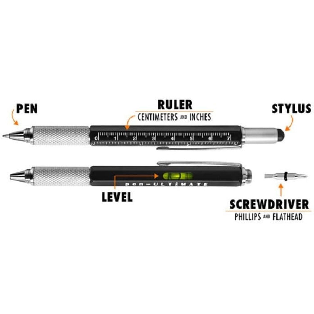 

PulPen Pen Ultimate 7 in 1 EDC Penggaris Stylus Obeng Mekanik Teknik - Abu-abu LBAG