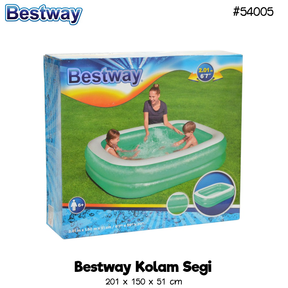 Bestway Kolam Segi / Kolam Main Anak / Kolam Renang Anak Ukuran 201X150X51 CM