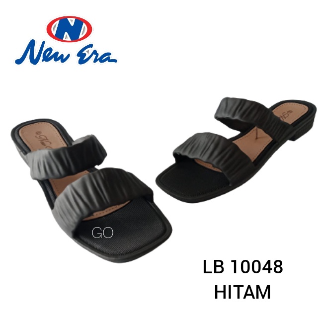 gos NEW ERA LB 10048 Sandal Wanita Kerut Dua Sandal Slop Wanita Karet Sandal Wanita Casual Ban Dua Kekinian