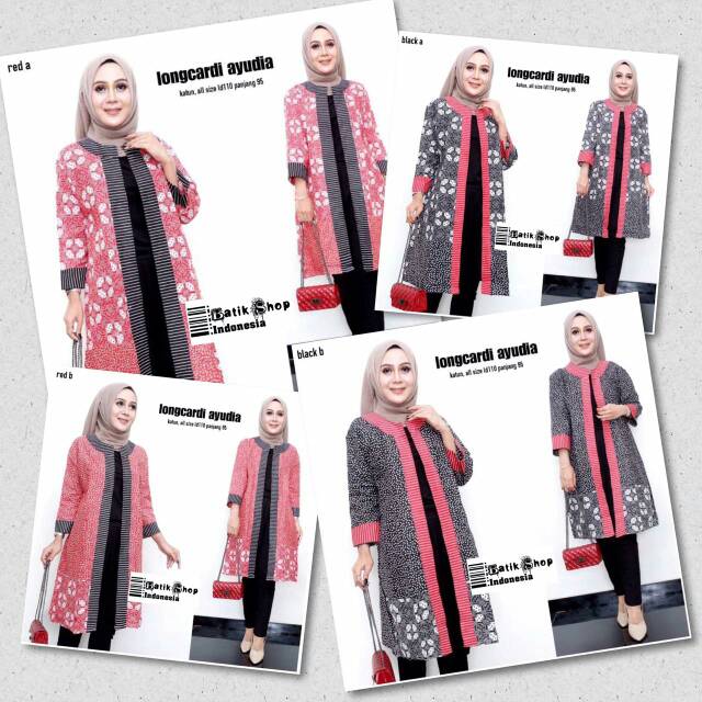 Cardi Ayudia Batik Soft Kardigan Formal Kerja Kantoran Outerwear Muslim Casual Kondangan Lengan Panjang