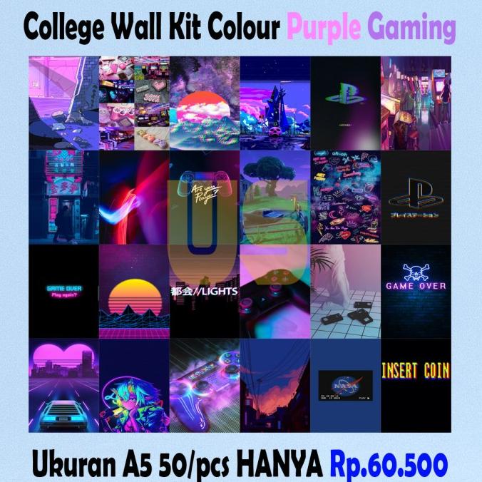 College Wall Kit Colour Poster Aesthetic A5 GAMING,50PCS termurah