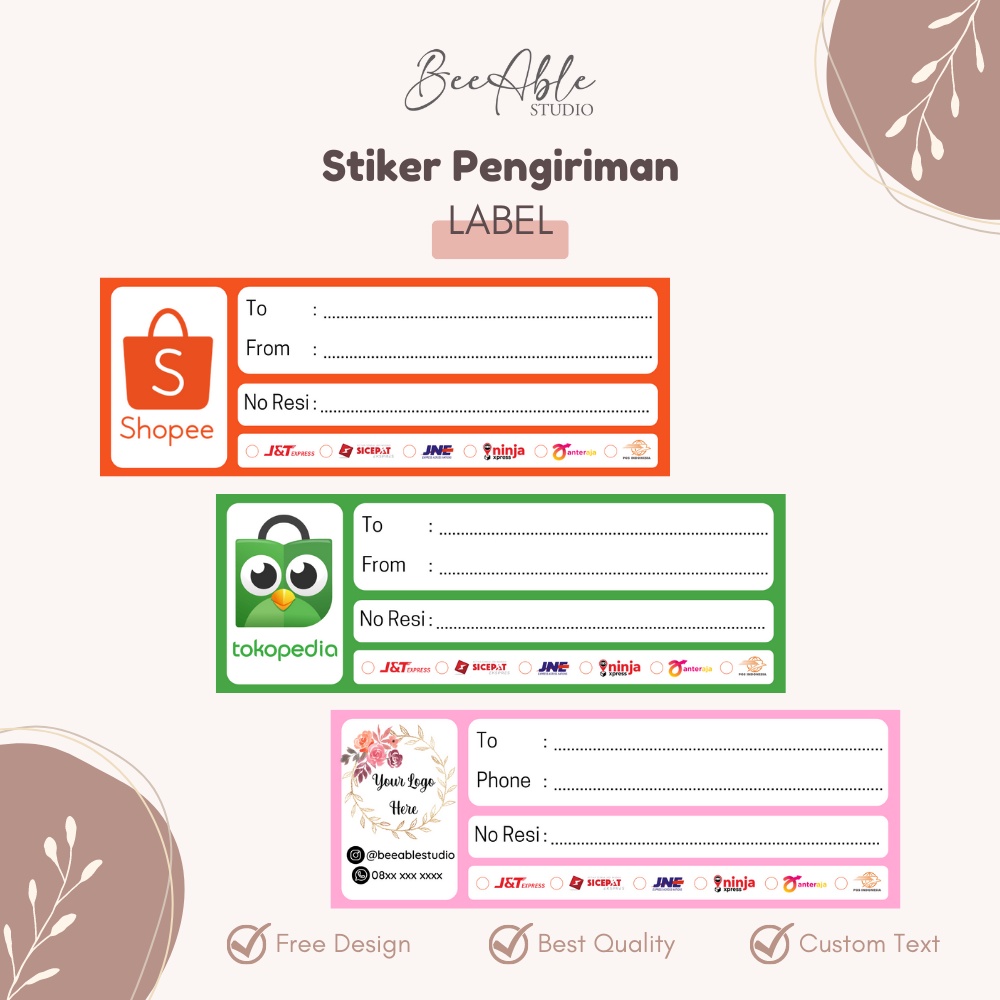 Jual Sticker Label Stiker Resi Pengiriman Online Shop Shopee Indonesia