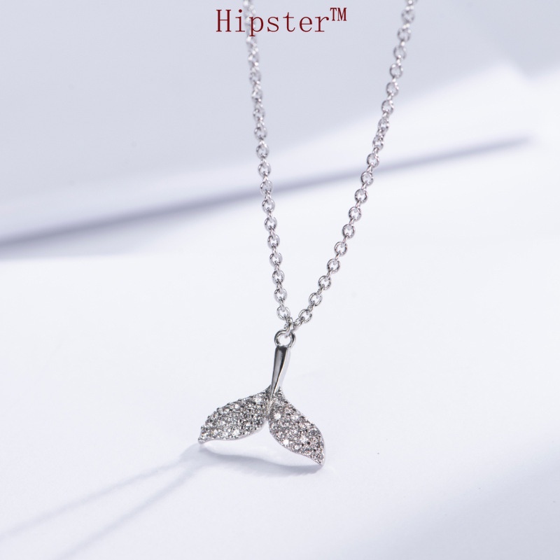 Niche Personality All-Match Fashion Fishtail Full Diamond Pendant Necklace