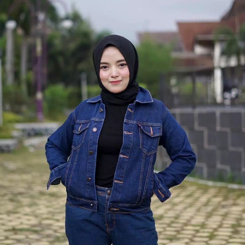 JAKET JEANS WANITA JUMBO XL - XXL JAKET CEWEK JINS DENIM JAKET SNOW