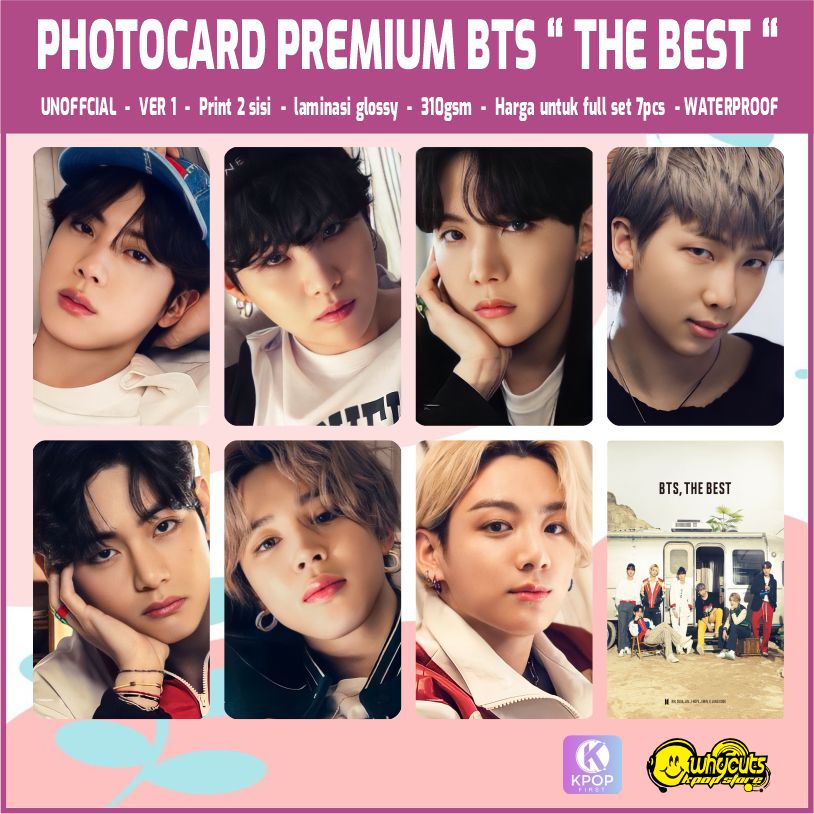 PHOTOCARD SET PREMIUM BTS THE BEST / PRINT 2 SISI GLOSSY / ANTI AIR / ISI 7 PCS