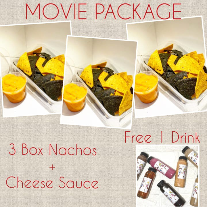 

PROMO MOVIE PACKAGE NACHOS W/ HOMEMADE CHEESE SAUCE MAKARONI MAC N JAY