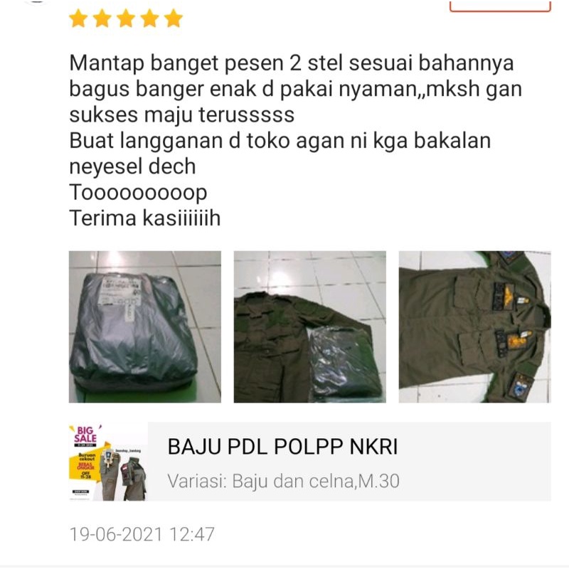 pdl pol pp baju satpol pp model NKRI