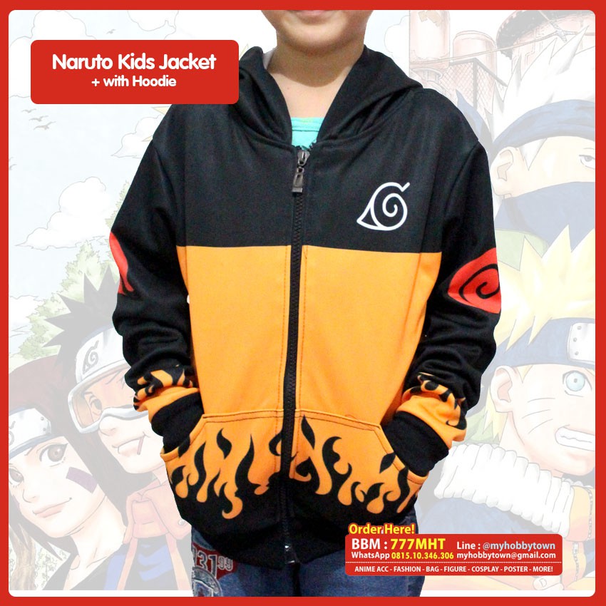 Jaket Hoodie Anime Naruto Anak