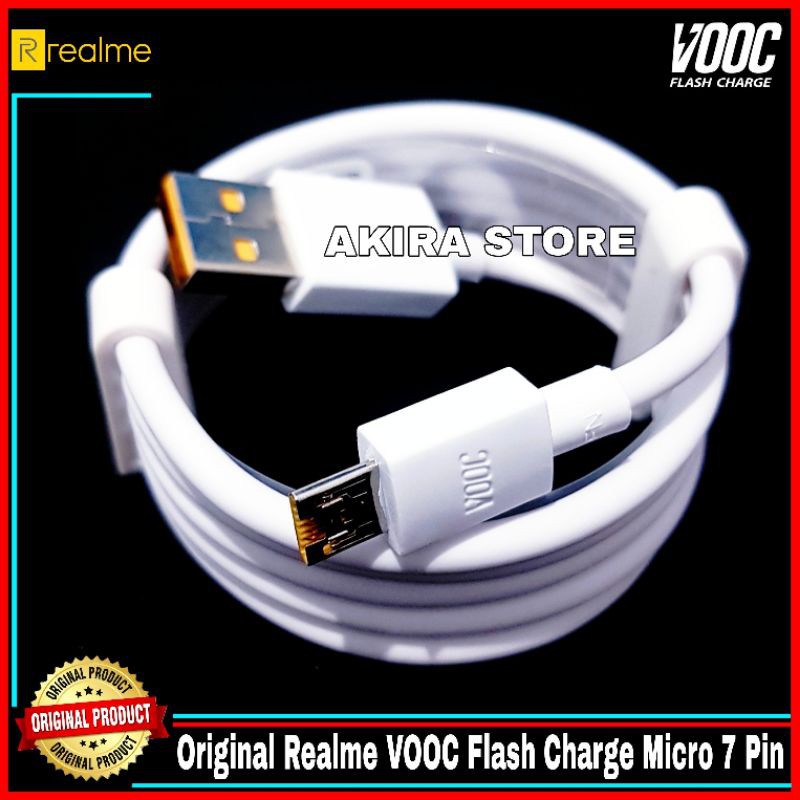 Kabel Data Realme Vooc Flash Charge Original 100% USB Micro 7 Pin