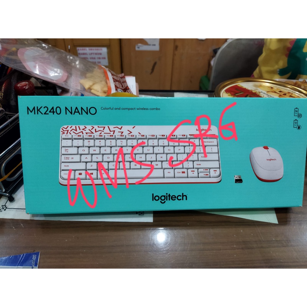 KEYBOARD MOUSE WIRELESS LOGITECH MK240 NANO TANPA NUMERIC