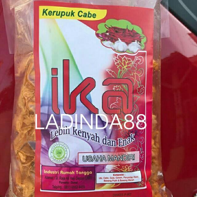 

KERUPUK CABE IKA KHAS KOTA DUMAI (UKURAN BESAR) FREE PACKING DUS