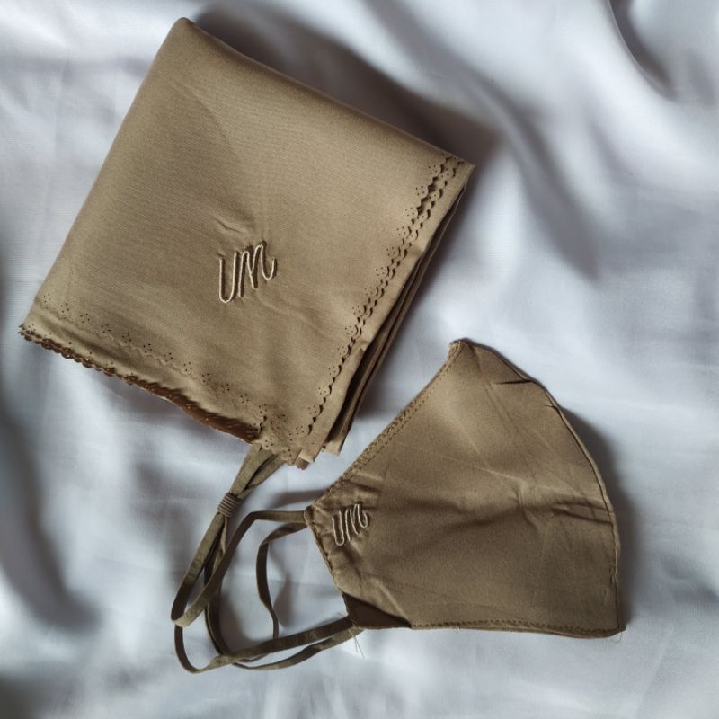 Jilbab umama voal miracle plain masker LC bordir UM lasercut grosir promo random ecer-UM ~ Mocca