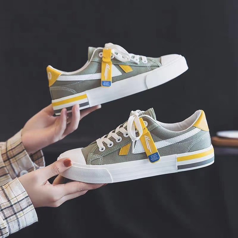 SEPATU KANVAS WANITA  Sepatu Cewek PEREMPUAN SNEAKERS WANITA CASUAL MOTIF LIST FASHION TERBARU ASLI IMPOR